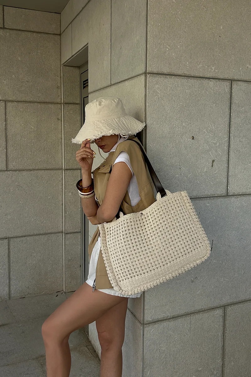 macrame shoulder bag macrame shoulder bag in cream
