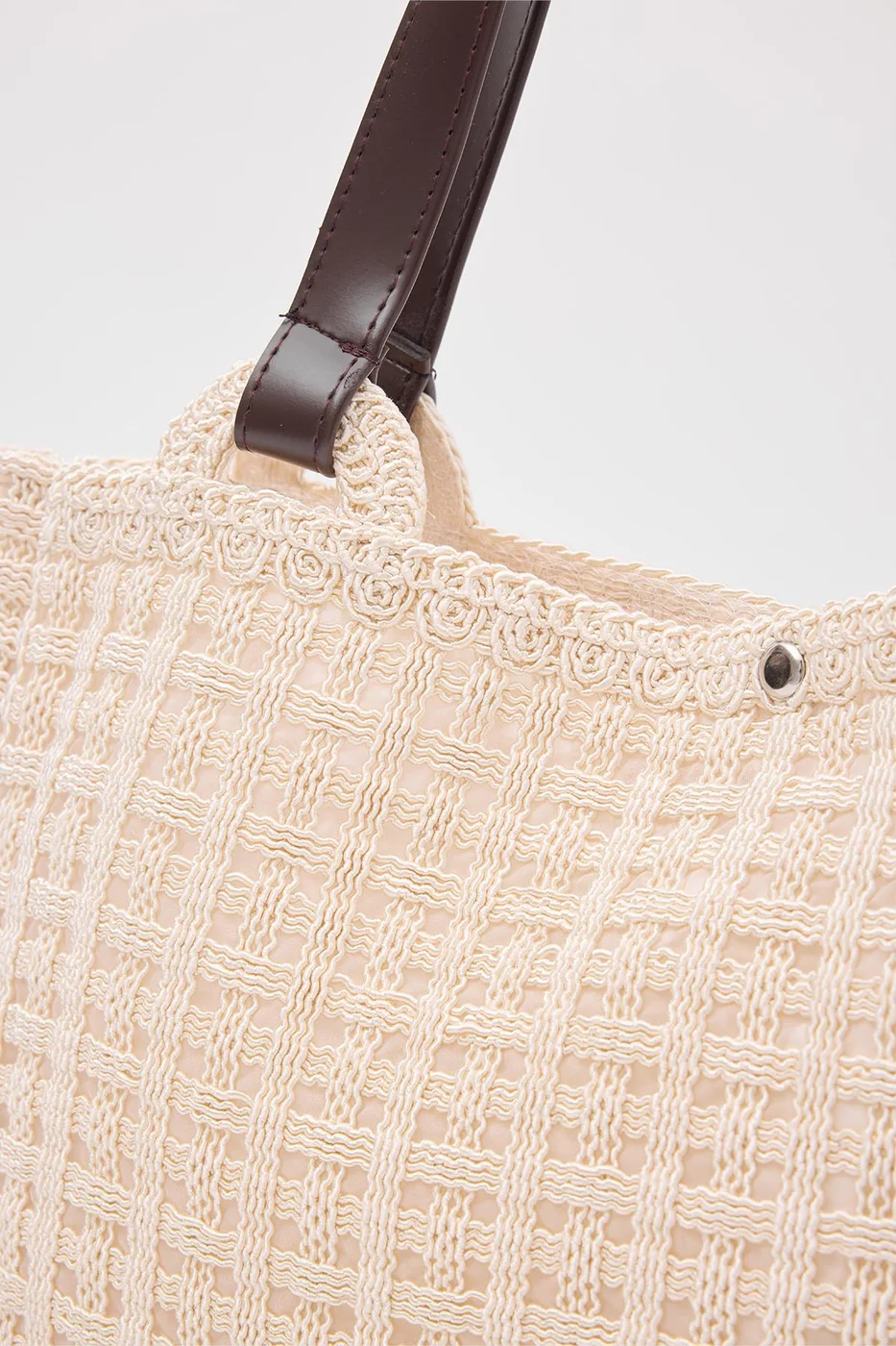 macrame shoulder bag macrame shoulder bag in cream