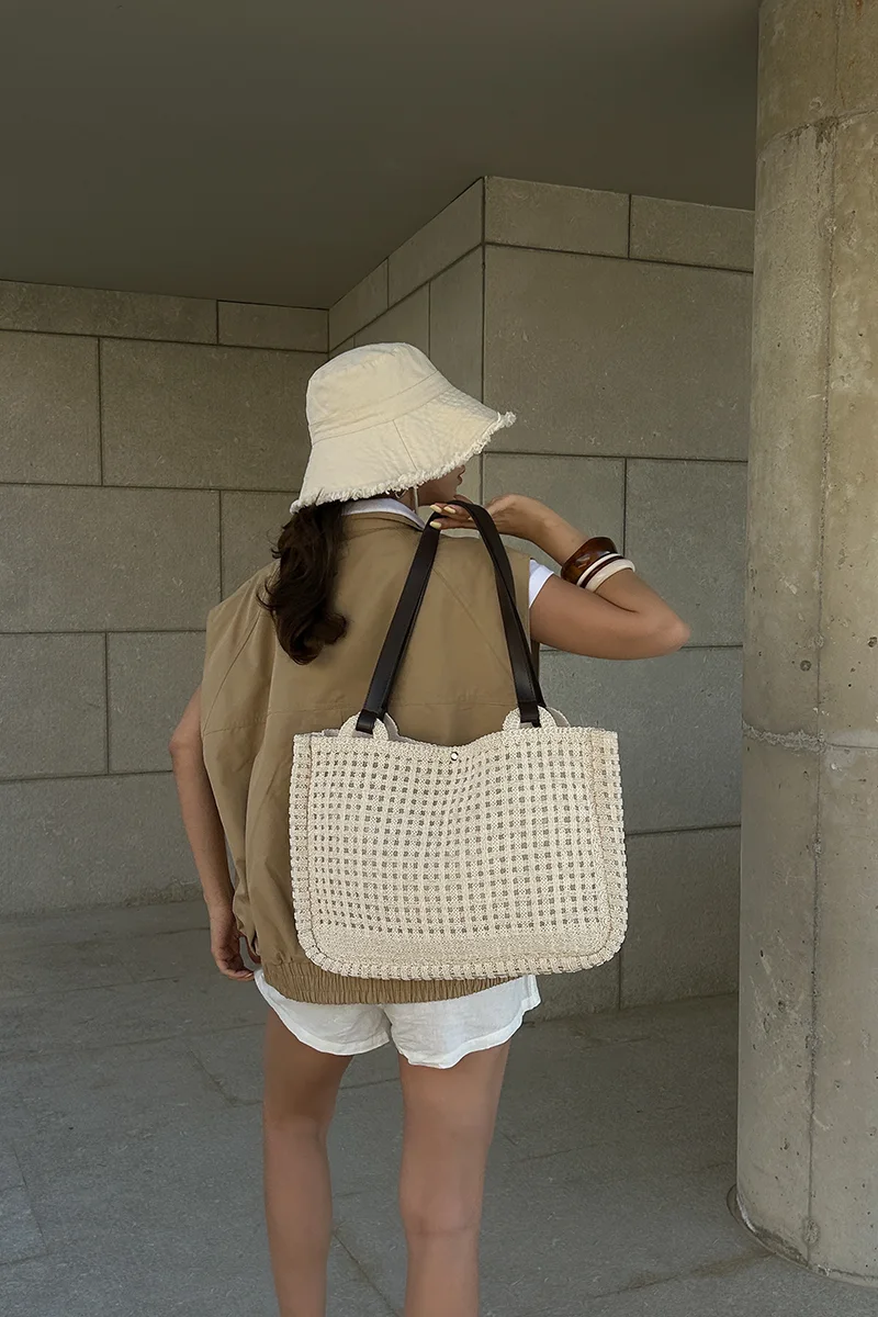 macrame shoulder bag macrame shoulder bag in cream