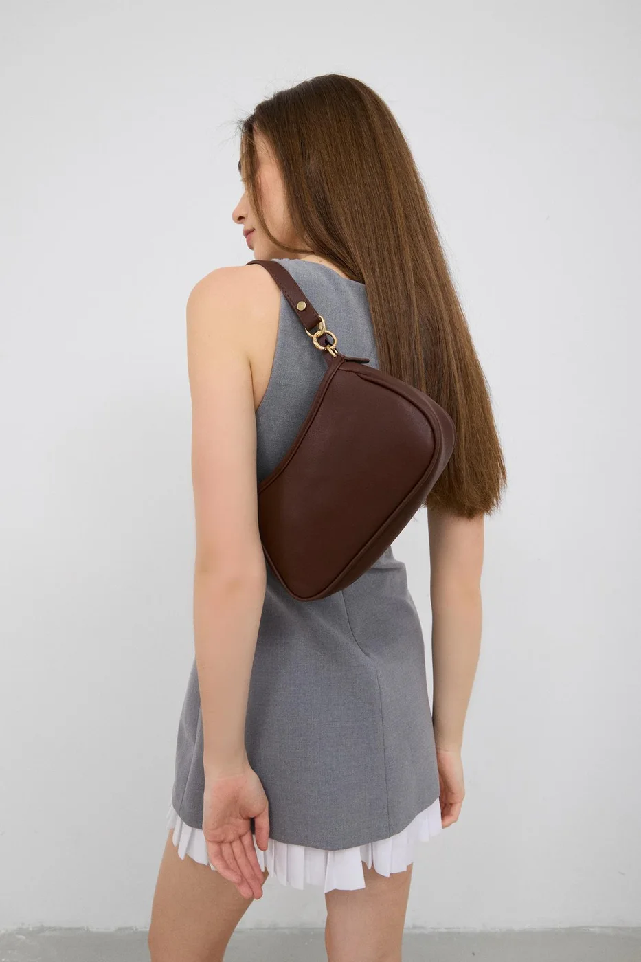 faux leather baguette bag