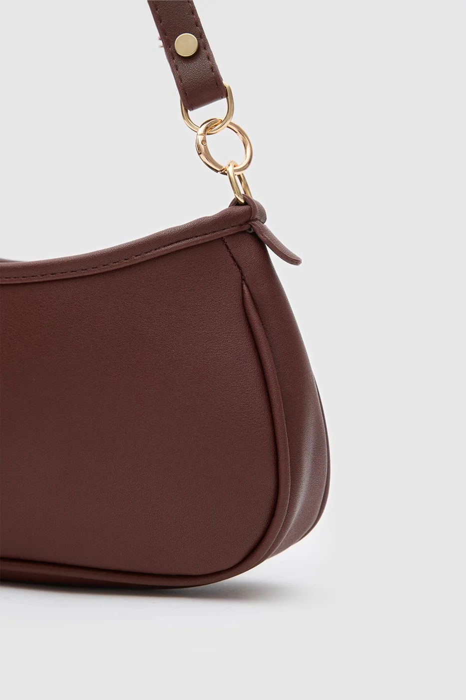 faux leather baguette bag
