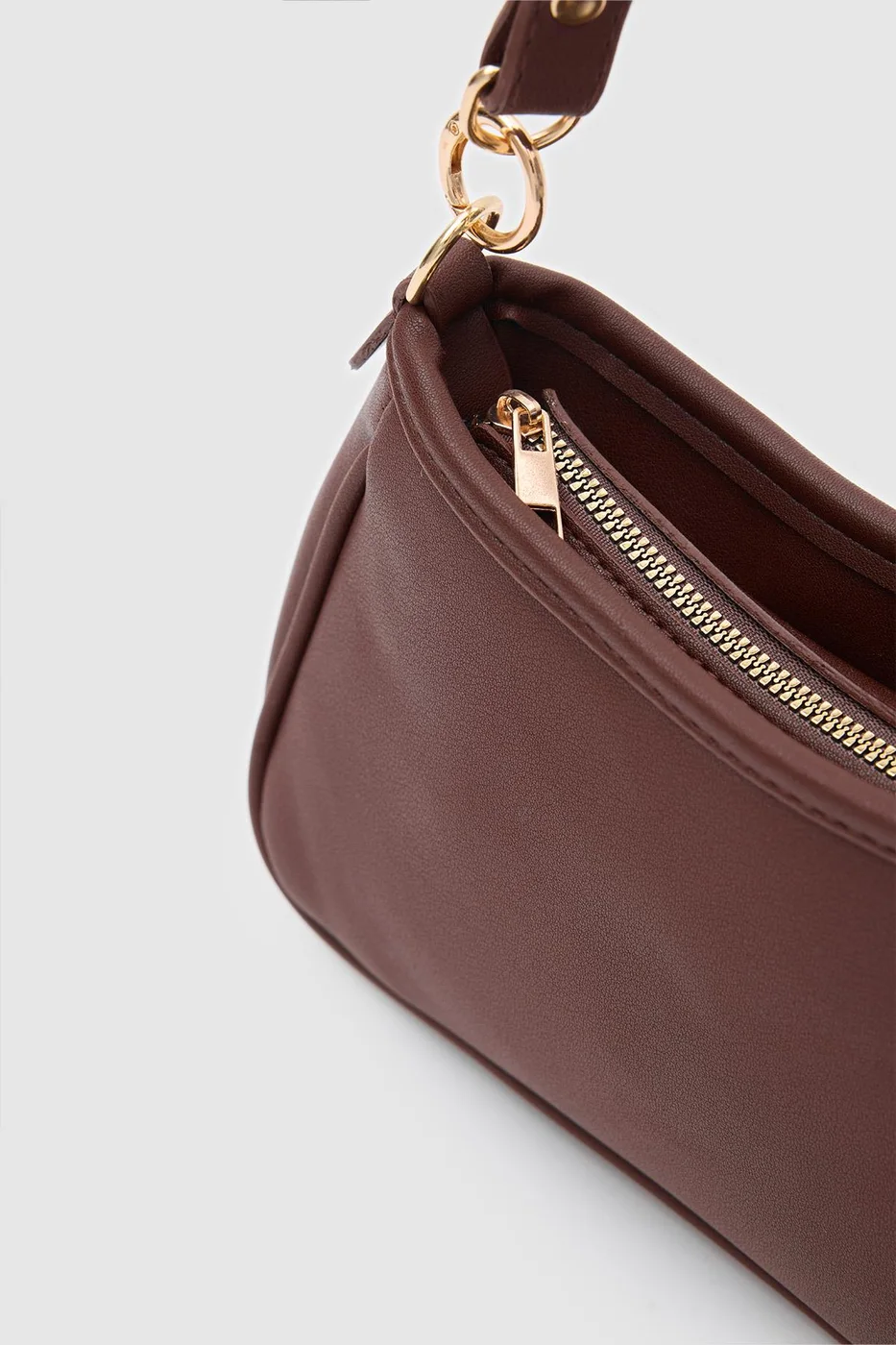 faux leather baguette bag