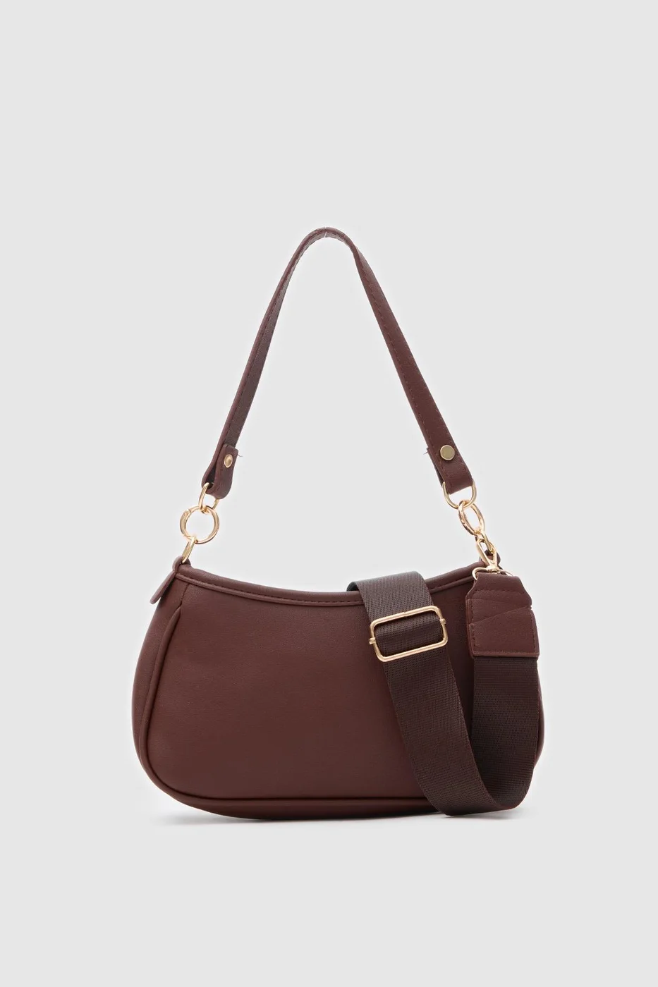 faux leather baguette bag