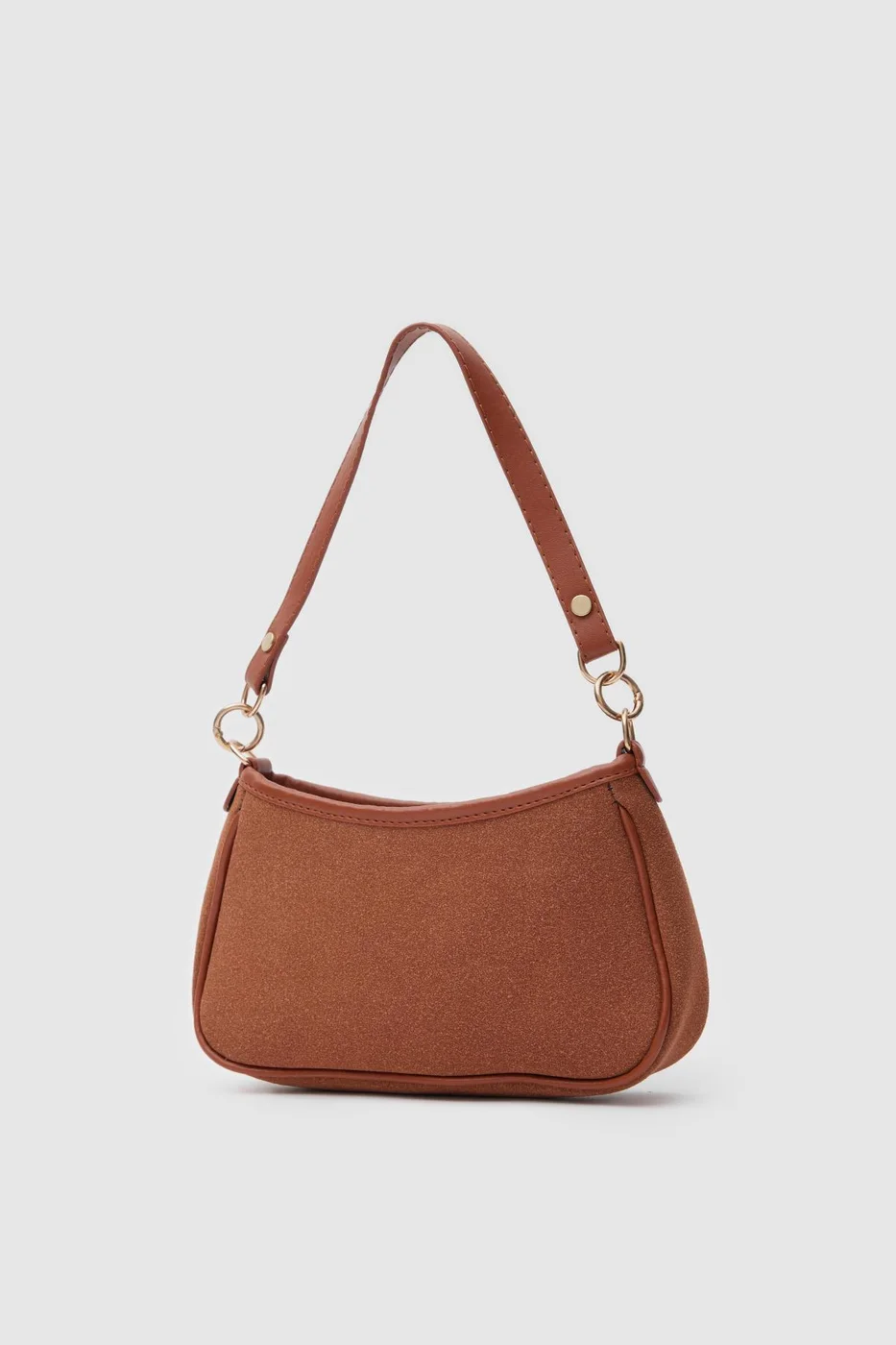 faux suede baguette bag