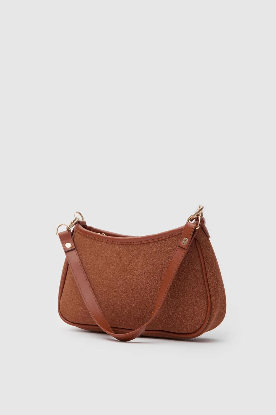 faux suede baguette bag
