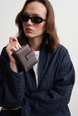 faux leather wallet faux leather wallet in dark brown