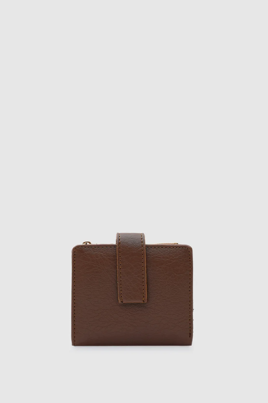 faux leather wallet in dark brown