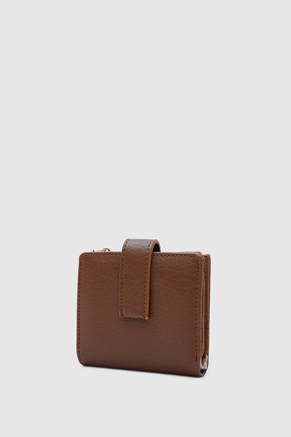 faux leather wallet in dark brown