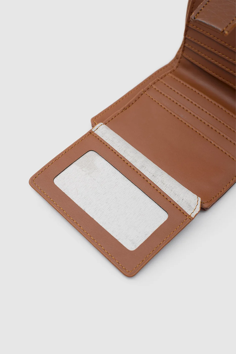 faux leather wallet in dark brown