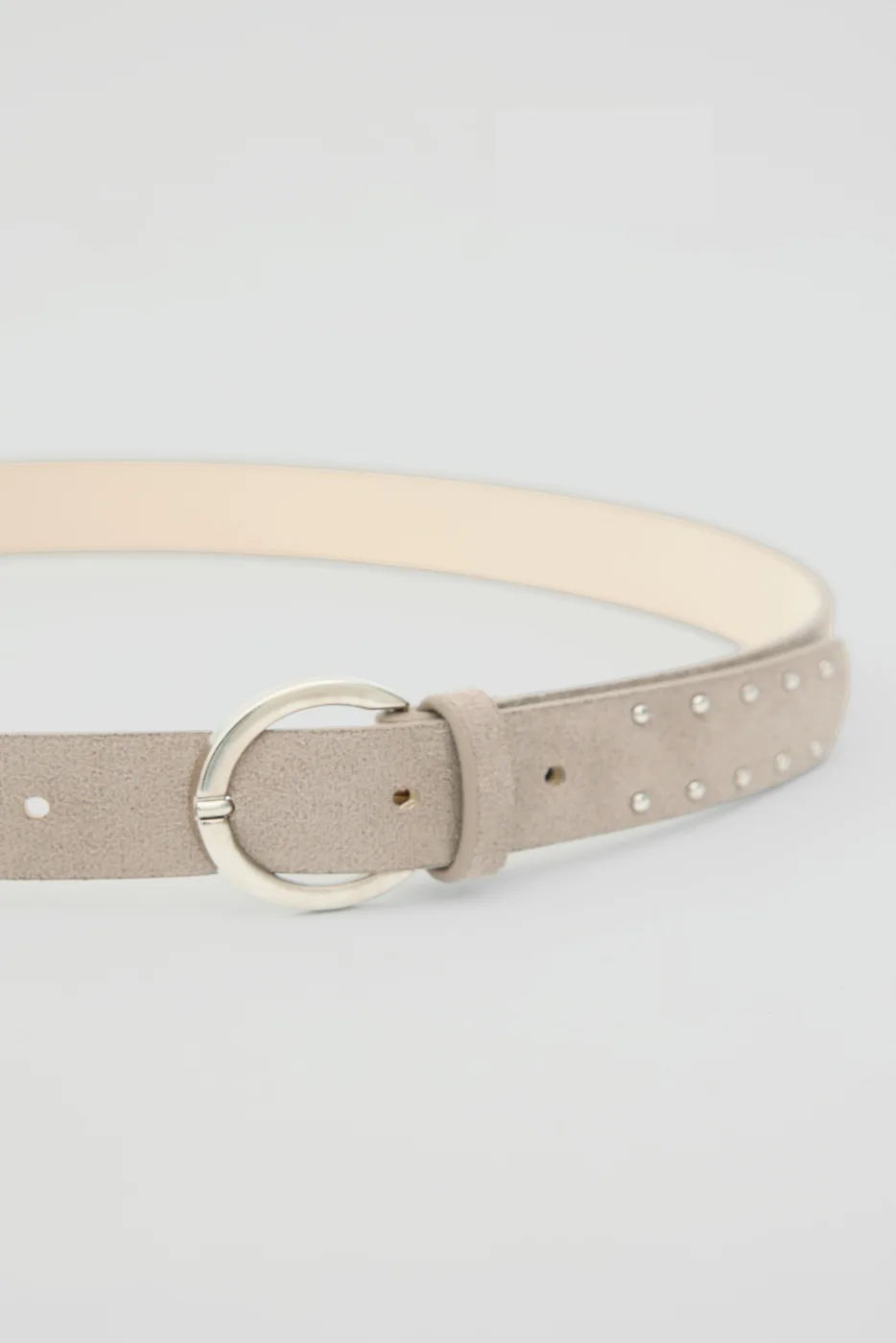 faux suede belt in taupe