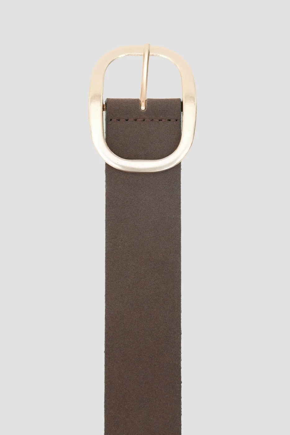 Faux suede belt with buckle in brown