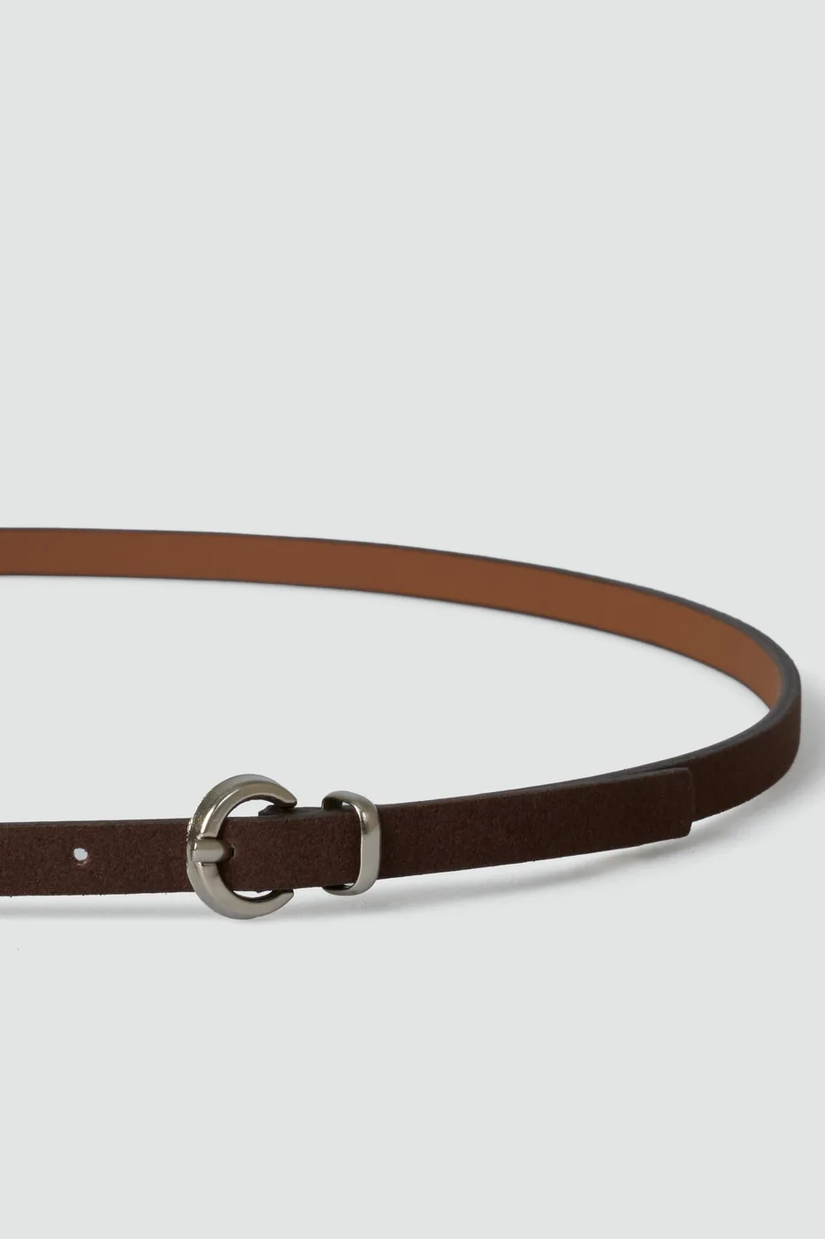 faux suede skinny belt faux suede skinny belt in brown