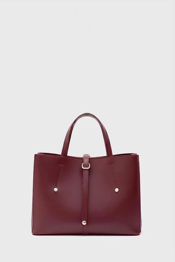 faux leather shoulder bag faux leather shoulder bag in burgundy