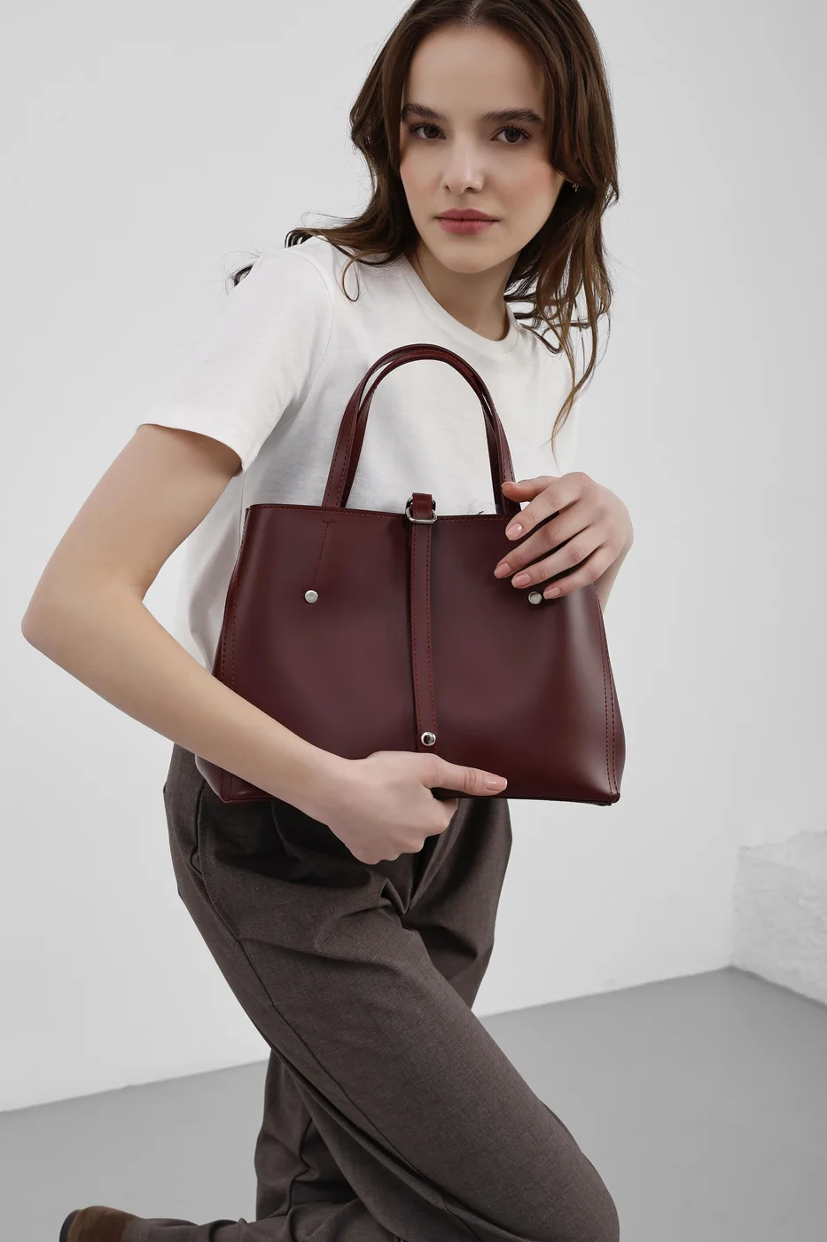 faux leather shoulder bag faux leather shoulder bag in burgundy