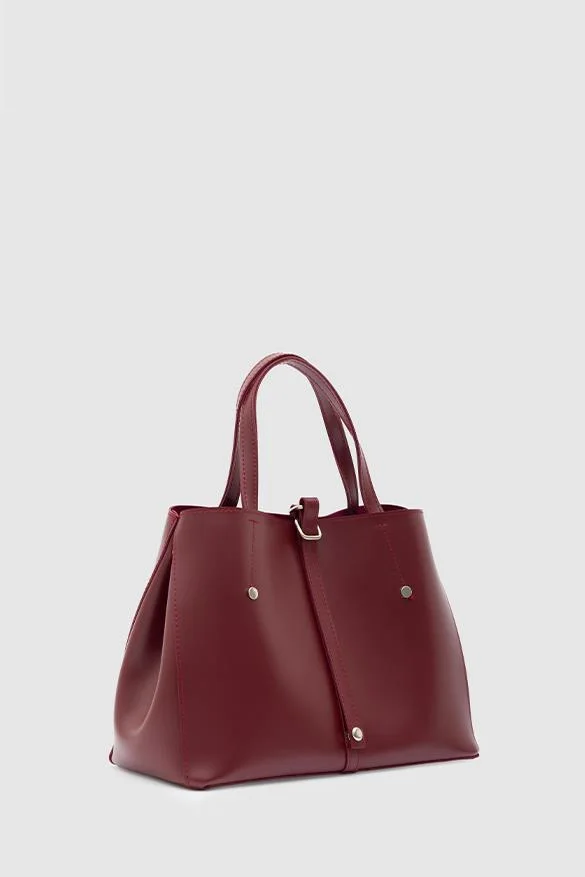 faux leather shoulder bag faux leather shoulder bag in burgundy