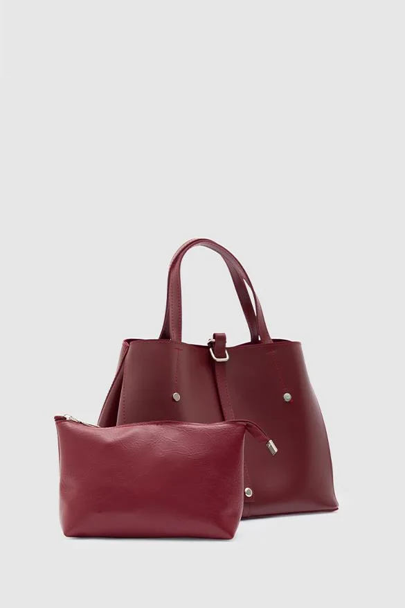 faux leather shoulder bag faux leather shoulder bag in burgundy