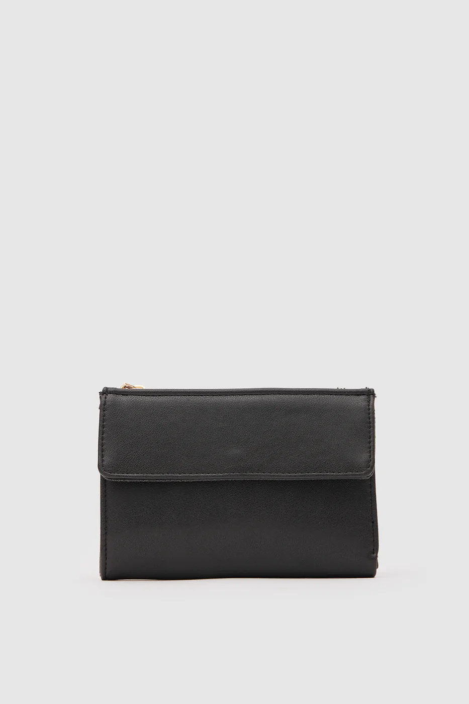 faux leather wallet in black