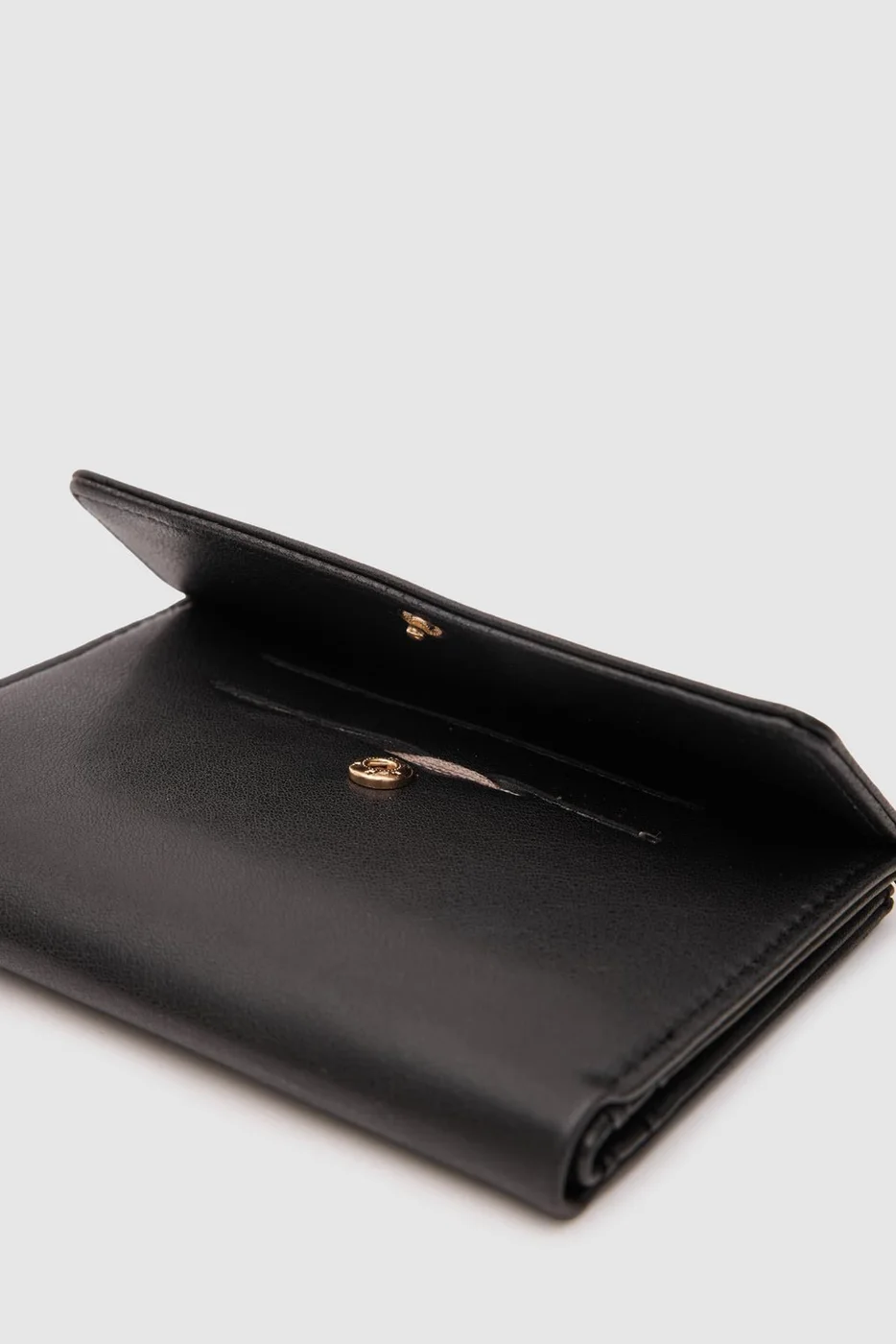 faux leather wallet in black