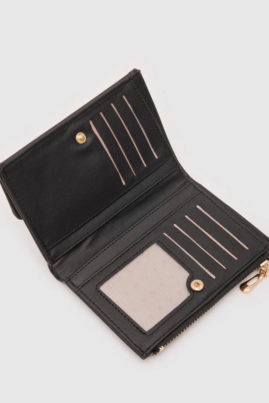 faux leather wallet in black