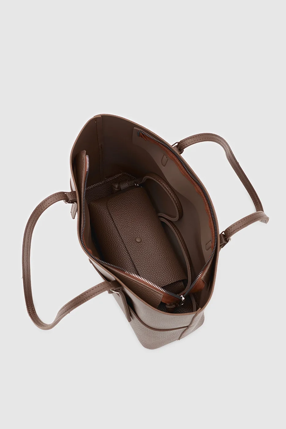 Faux leather shoulder bag set Faux leather shoulder bag set in tan