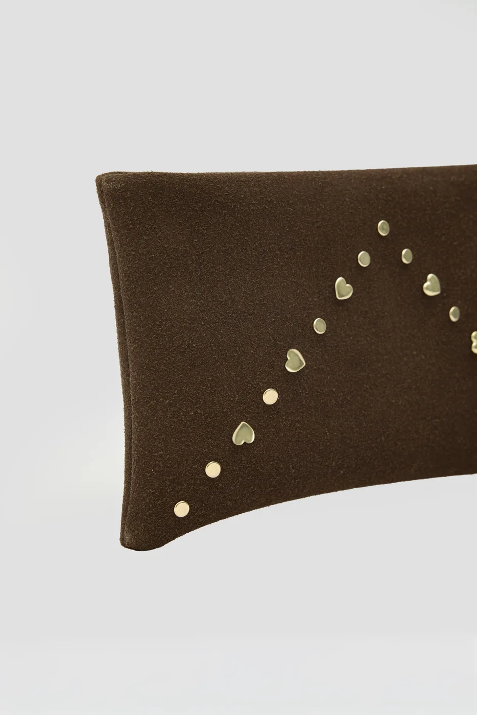 Faux leather clutch bag in brown