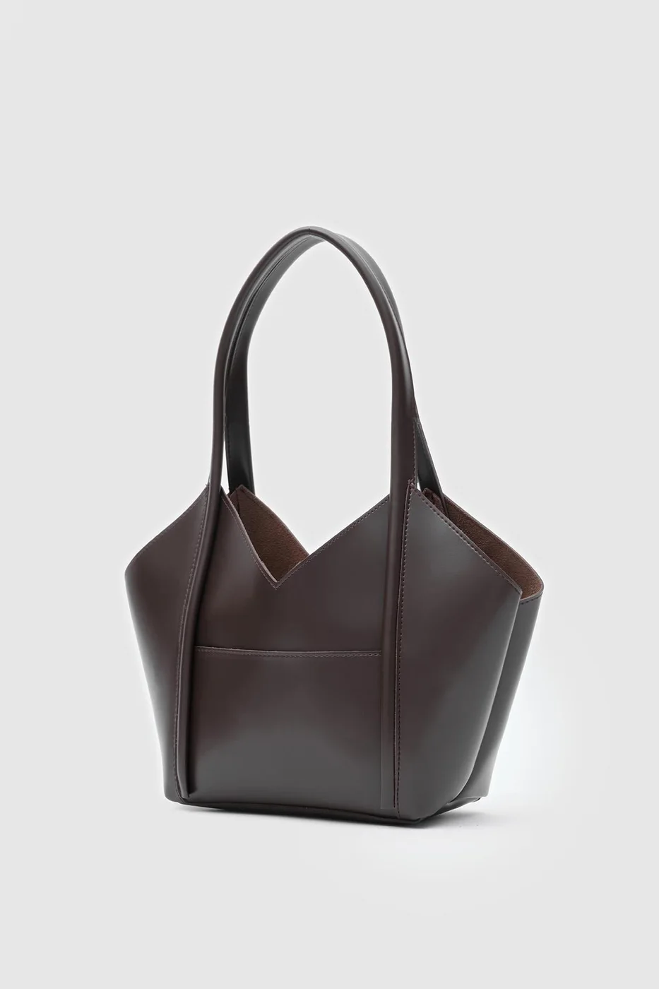 Faux leather shoulder bag Faux leather shoulder bag in dark brown