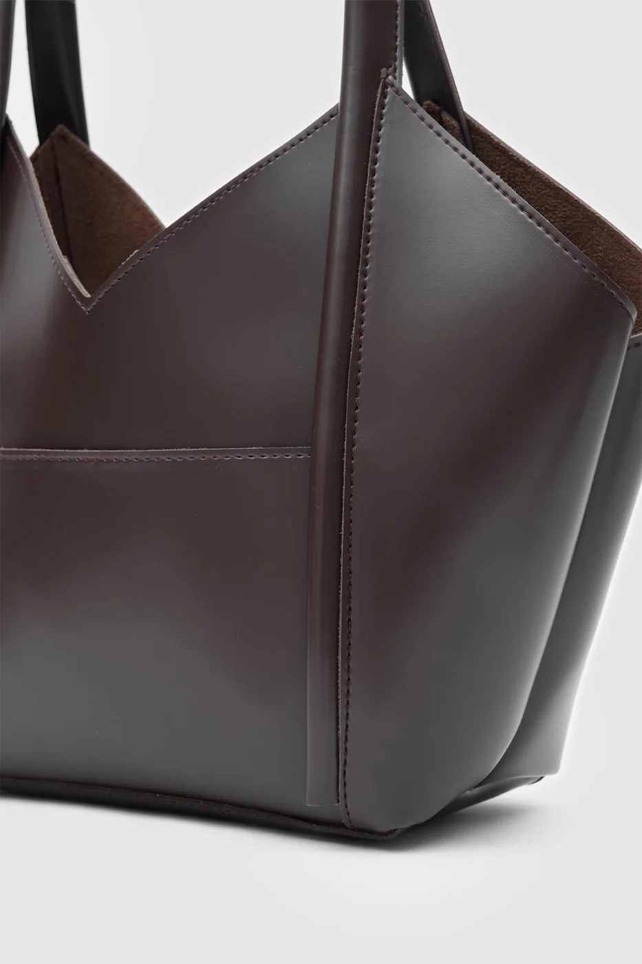 Faux leather shoulder bag Faux leather shoulder bag in dark brown