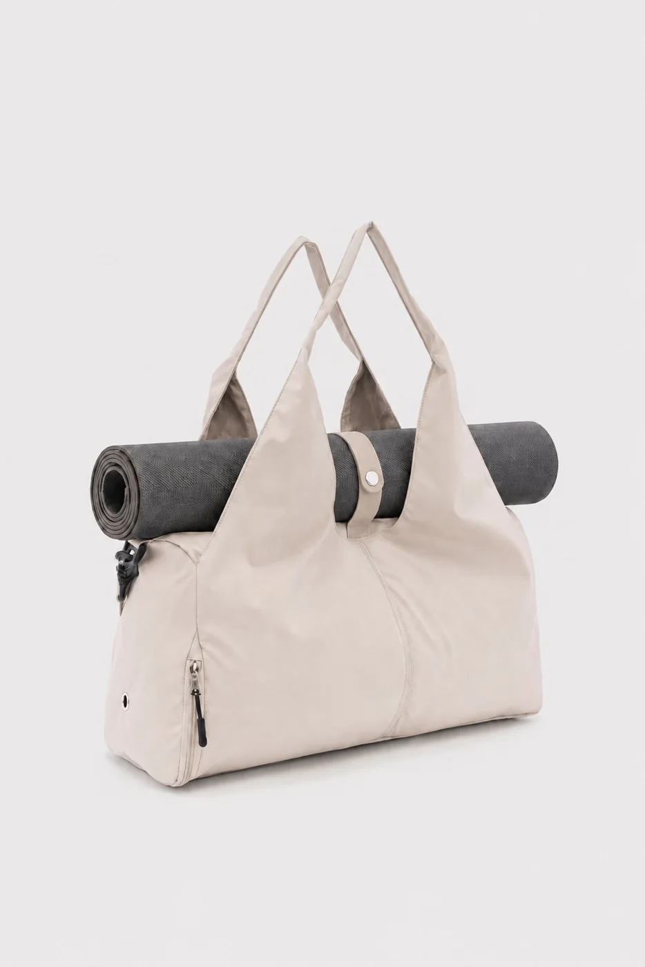faux leather shoulder bag for stylish organization in beige