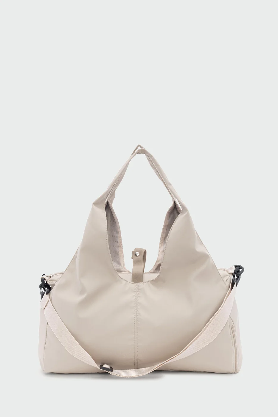 faux leather shoulder bag for stylish organization in beige
