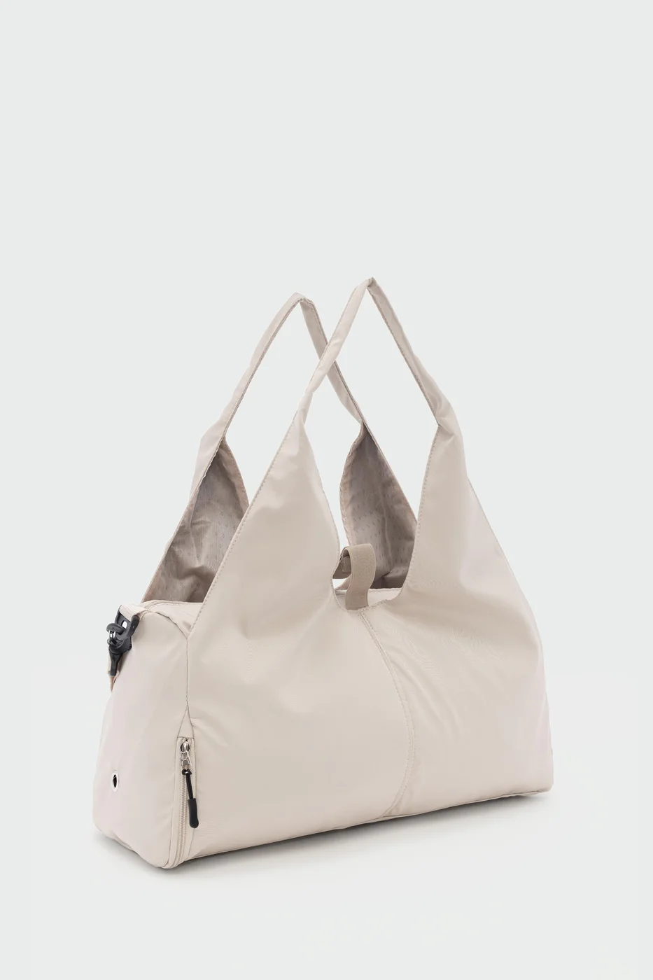 faux leather shoulder bag for stylish organization in beige