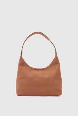faux leather shoulder bag in tan