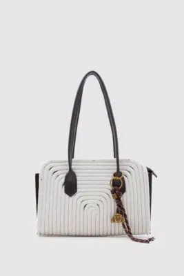 straw shoulder bag in cream