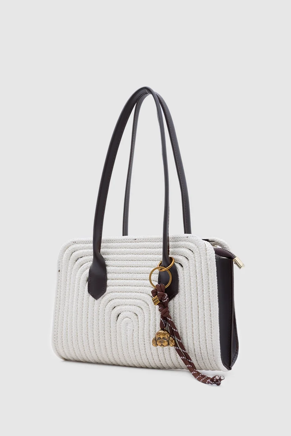 straw shoulder bag in cream