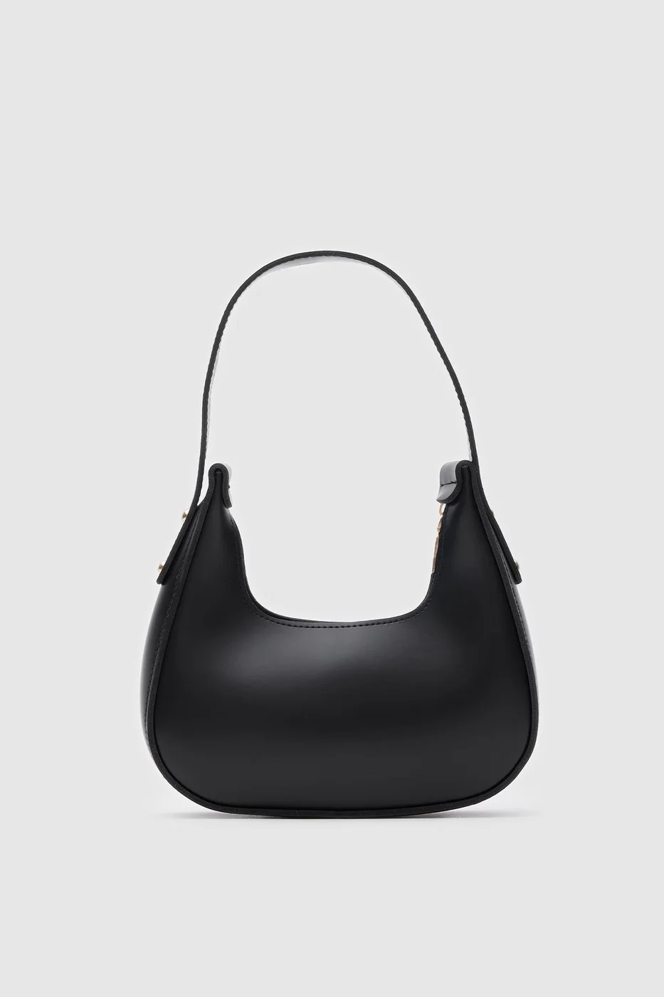 faux leather baguette bag faux leather baguette bag in black