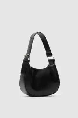 faux leather baguette bag faux leather baguette bag in black