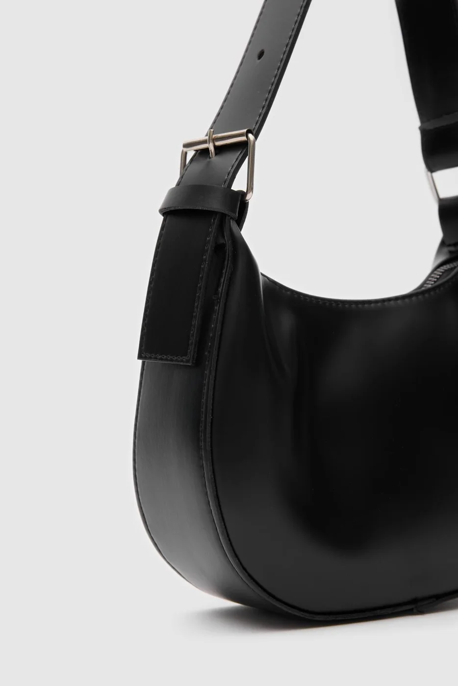 faux leather baguette bag faux leather baguette bag in black