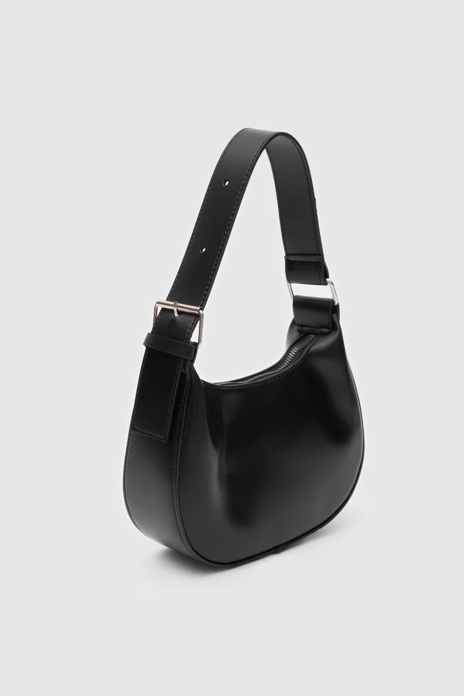 faux leather baguette bag faux leather baguette bag in black