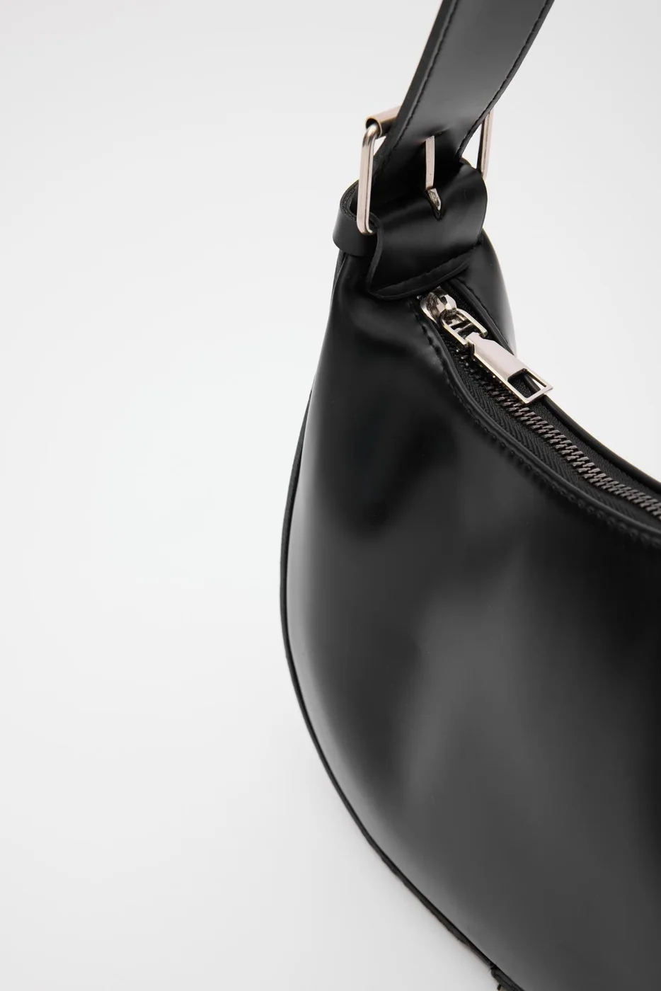faux leather baguette bag faux leather baguette bag in black