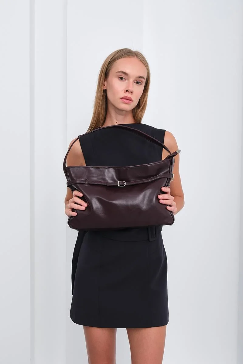 Faux leather shoulder bag Faux leather shoulder bag in purple