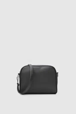 Faux leather crossbody bag for women in black