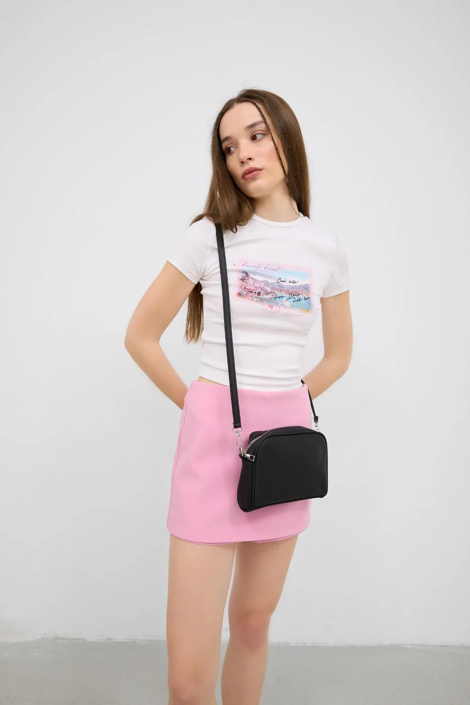 Faux leather crossbody bag for women Faux leather crossbody bag for women in black