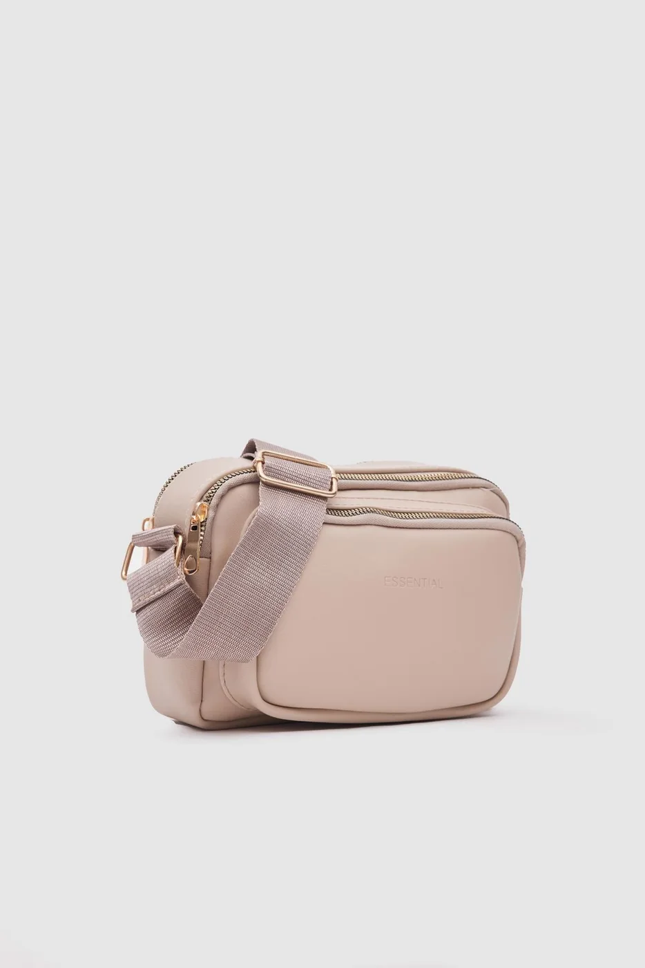 crossbody bag with wallet accessory in beige