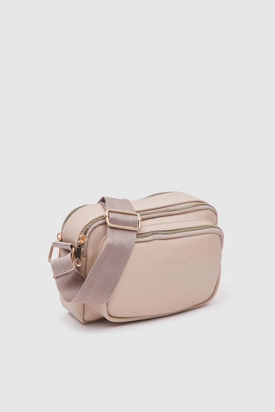 crossbody bag with wallet accessory in beige