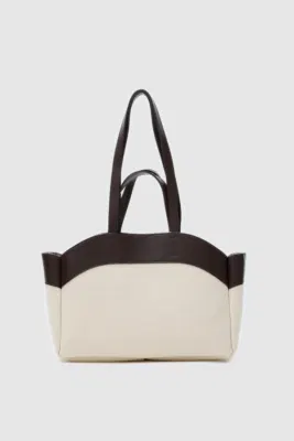 canvas shoulder bag in brown