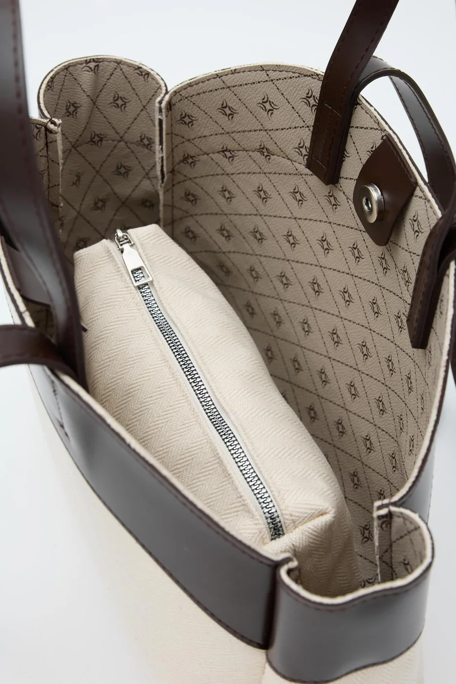 canvas shoulder bag in brown