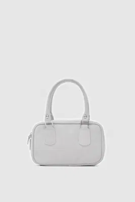 faux suede crossbody bag in stone