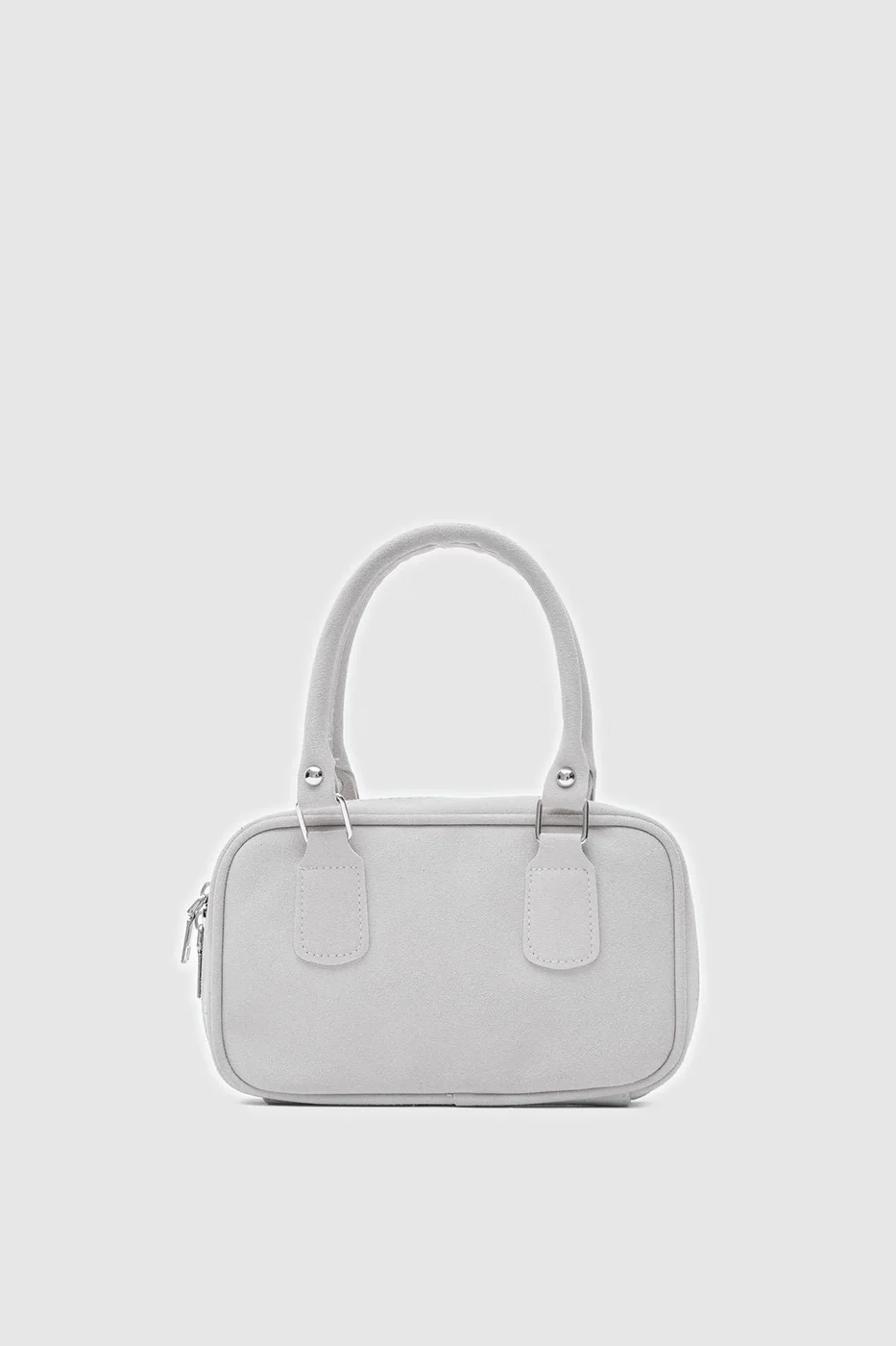 faux suede crossbody bag in stone