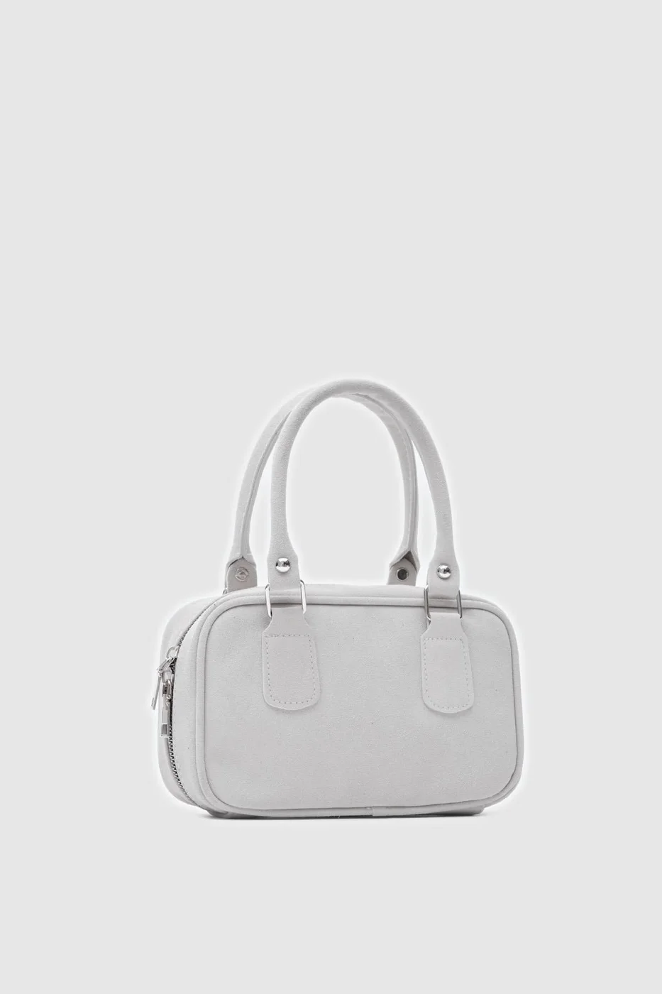 faux suede crossbody bag in stone