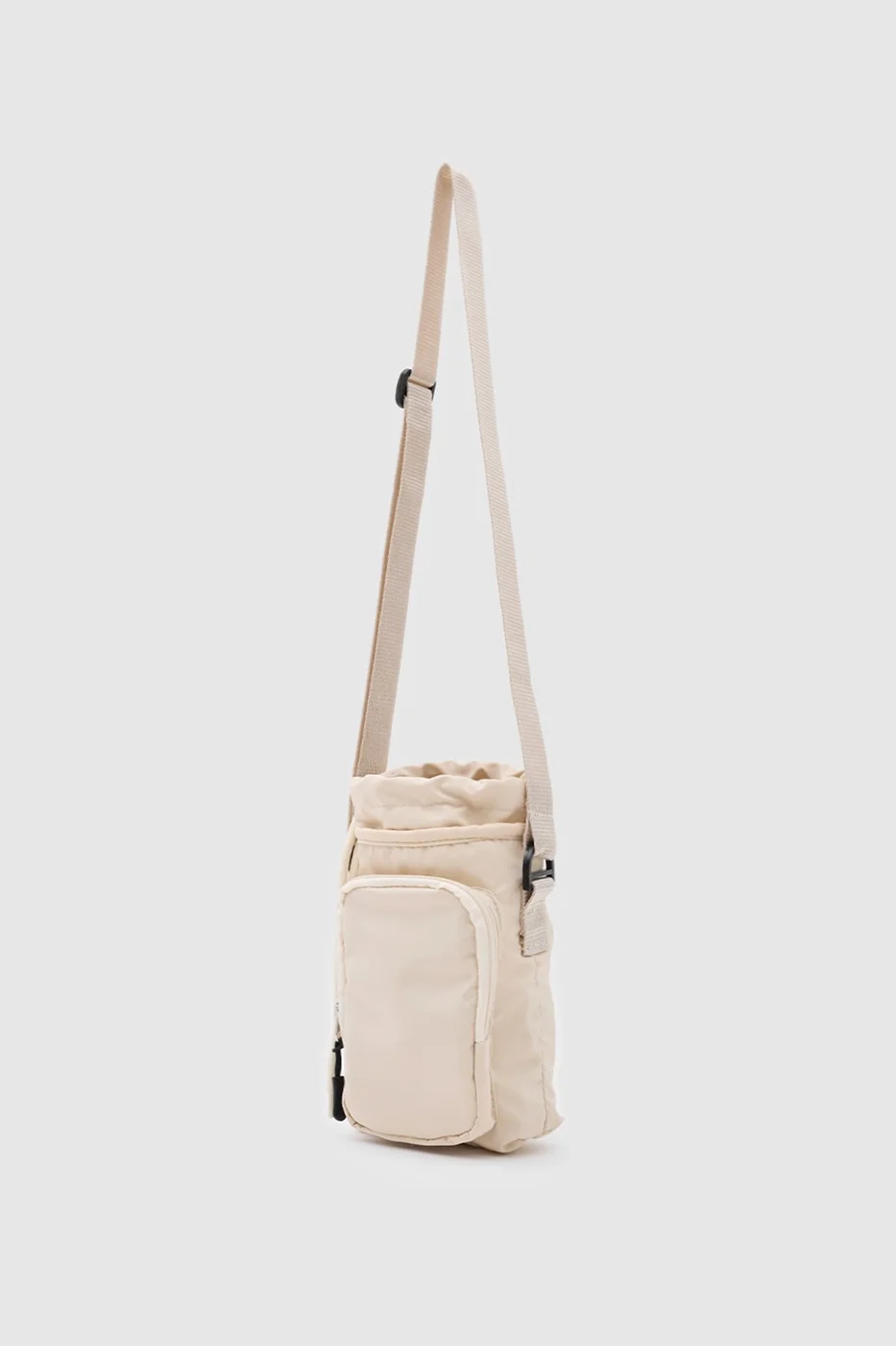 technical fabric crossbody bag in cream