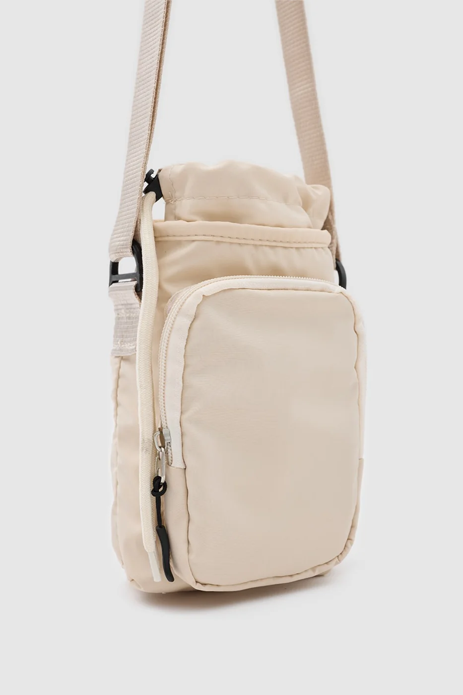 technical fabric crossbody bag in cream